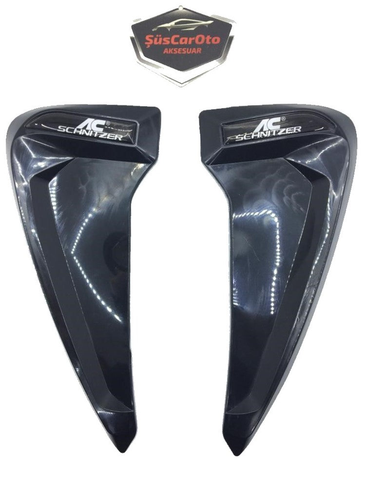 AC SCHNITZER Logotipo Negro Piano Guardabarros Flexible Rejilla de Ventilación Derecha Izquierda 2 Piezas