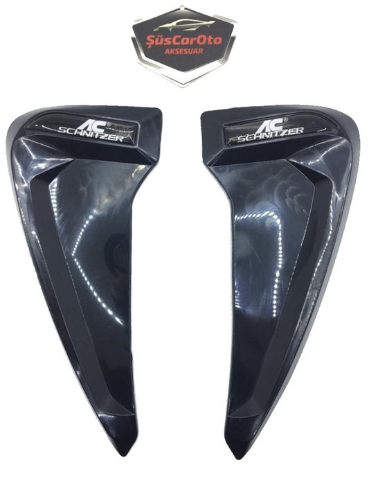 AC SCHNITZER Logotipo Negro Piano Guardabarros Flexible Rejilla de Ventilación Derecha Izquierda 2 Piezas
