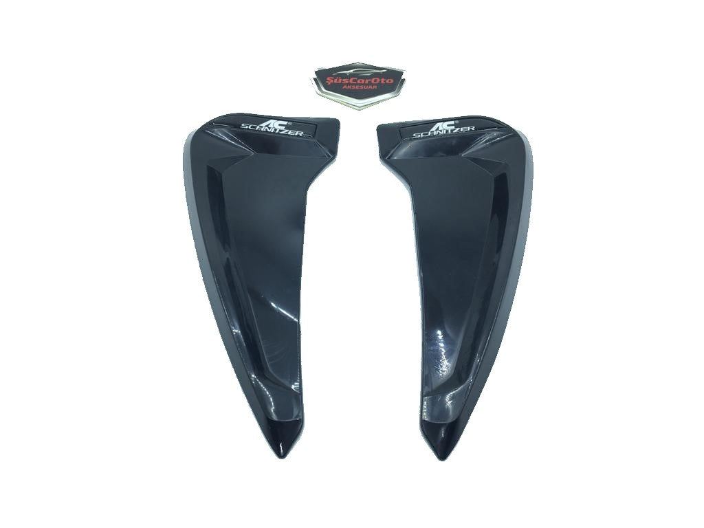 AC SCHNITZER Logotipo Negro Piano Guardabarros Flexible Rejilla de Ventilación Derecha Izquierda 2 Piezas