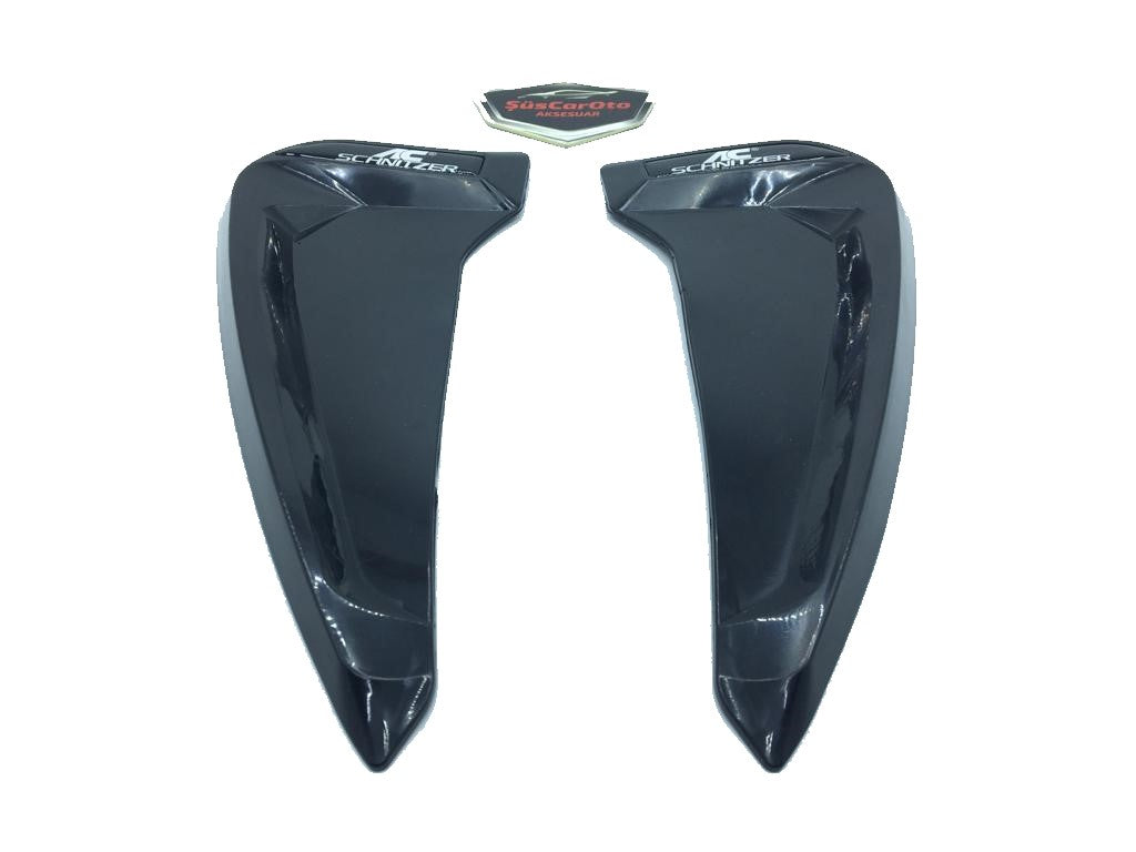 AC SCHNITZER Logotipo Negro Piano Guardabarros Flexible Rejilla de Ventilación Derecha Izquierda 2 Piezas