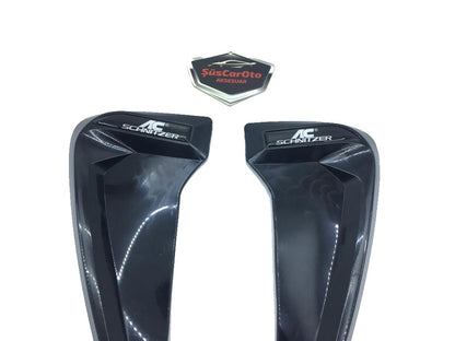 AC SCHNITZER Logotipo Negro Piano Guardabarros Flexible Rejilla de Ventilación Derecha Izquierda 2 Piezas