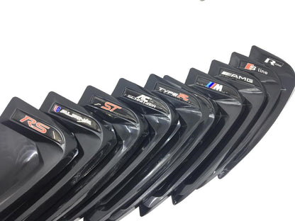 Rejilla de ventilación de guardabarros flexible Piano Black con logotipo TYPER, izquierda y derecha, 2 unidades