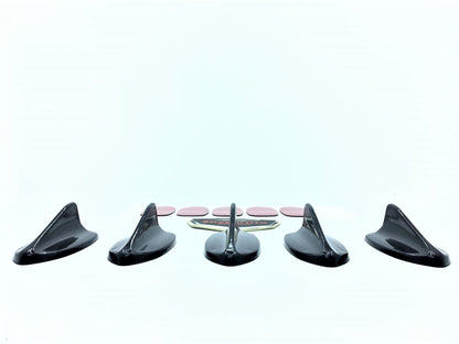 Juego de 5 minibarritas de aleta de tiburón, antena de adorno de espina de pescado, negro
