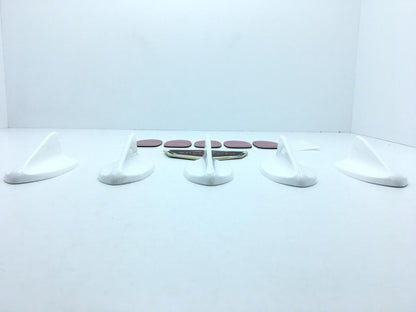 Juego de 5 minibarcos de aleta de tiburón, antena de aleta de tiburón, antena decorativa, color blanco