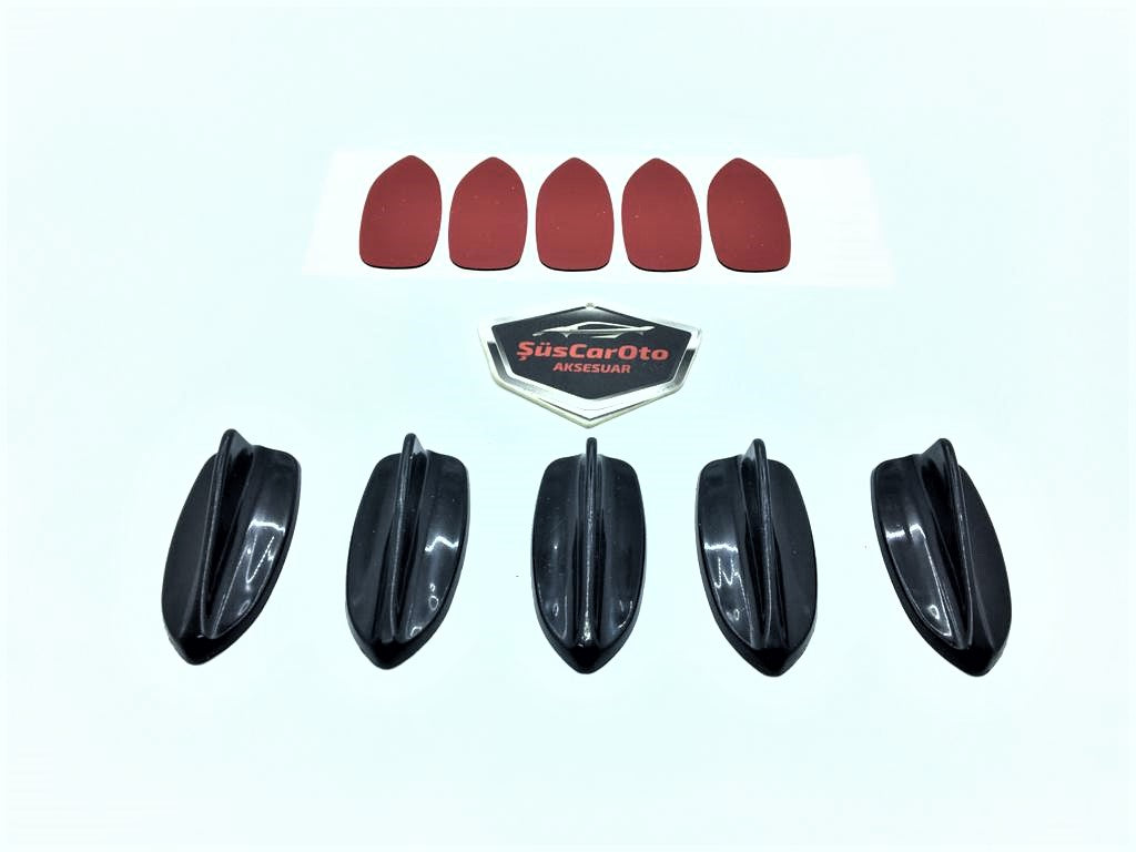 Juego de 5 minibarritas de aleta de tiburón, antena de adorno de espina de pescado, negro