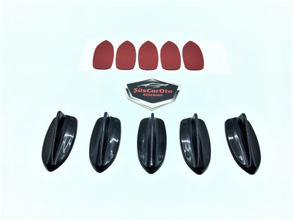 Juego de 5 minibarritas de aleta de tiburón, antena de adorno de espina de pescado, negro