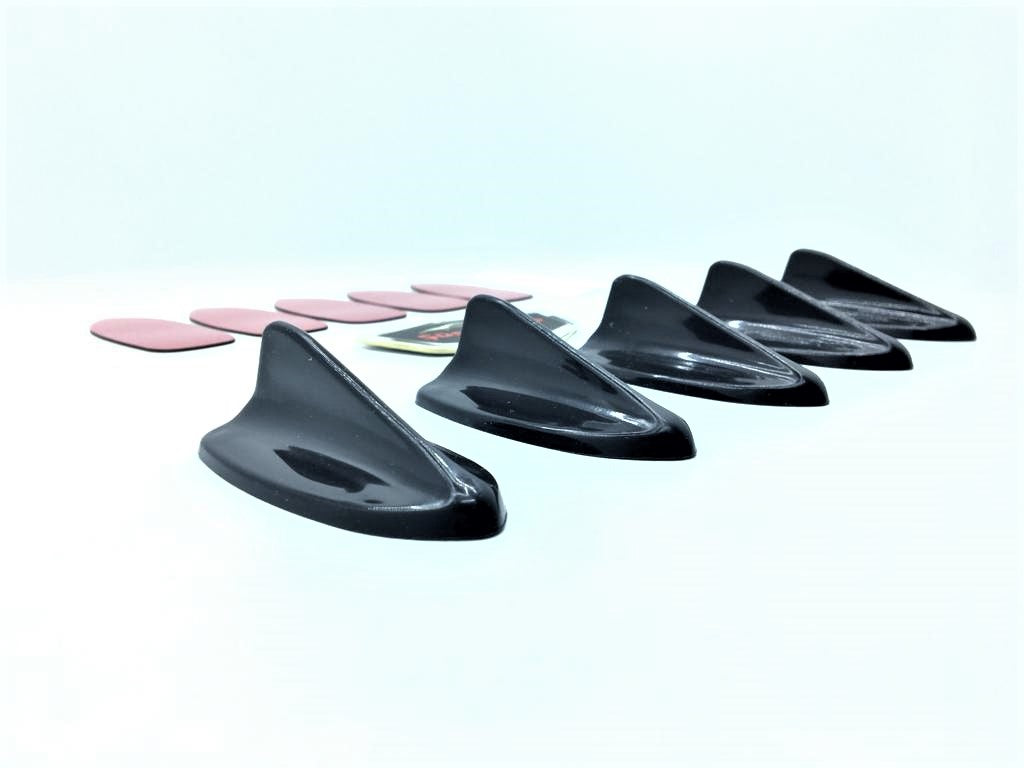 Juego de 5 minibarritas de aleta de tiburón, antena de adorno de espina de pescado, negro