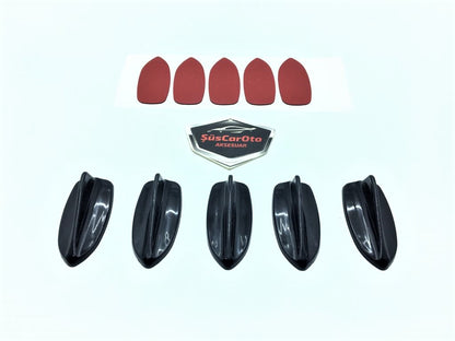 Juego de 5 minibarritas de aleta de tiburón, antena de adorno de espina de pescado, negro