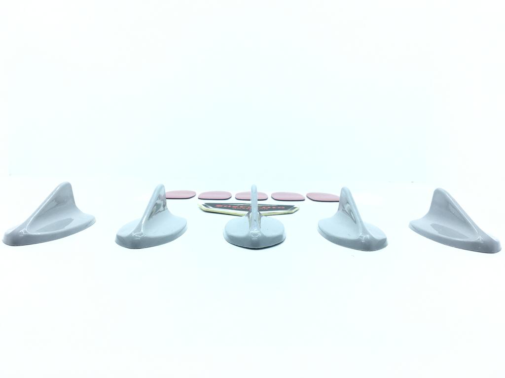 Antena de aleta de tiburón mini de 5 piezas, antena decorativa gris tipo espina de pez