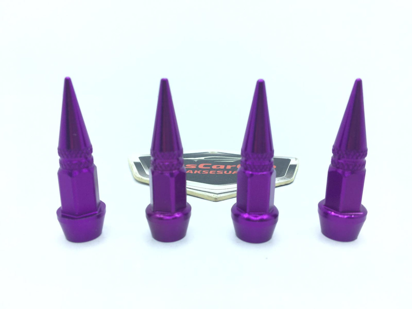 Tapa de válvula de punta Tapa de válvula de bala Juego de 4 piezas Morado