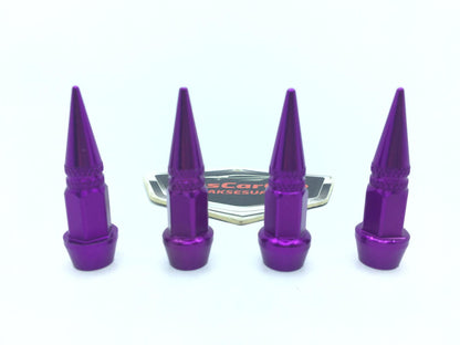 Tapa de válvula de punta Tapa de válvula de bala Juego de 4 piezas Morado
