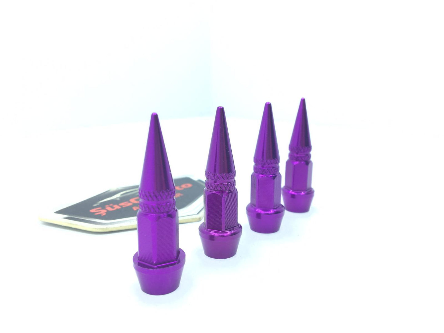 Tapa de válvula de punta Tapa de válvula de bala Juego de 4 piezas Morado