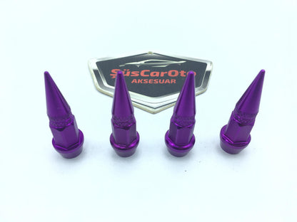 Tapa de válvula de punta Tapa de válvula de bala Juego de 4 piezas Morado
