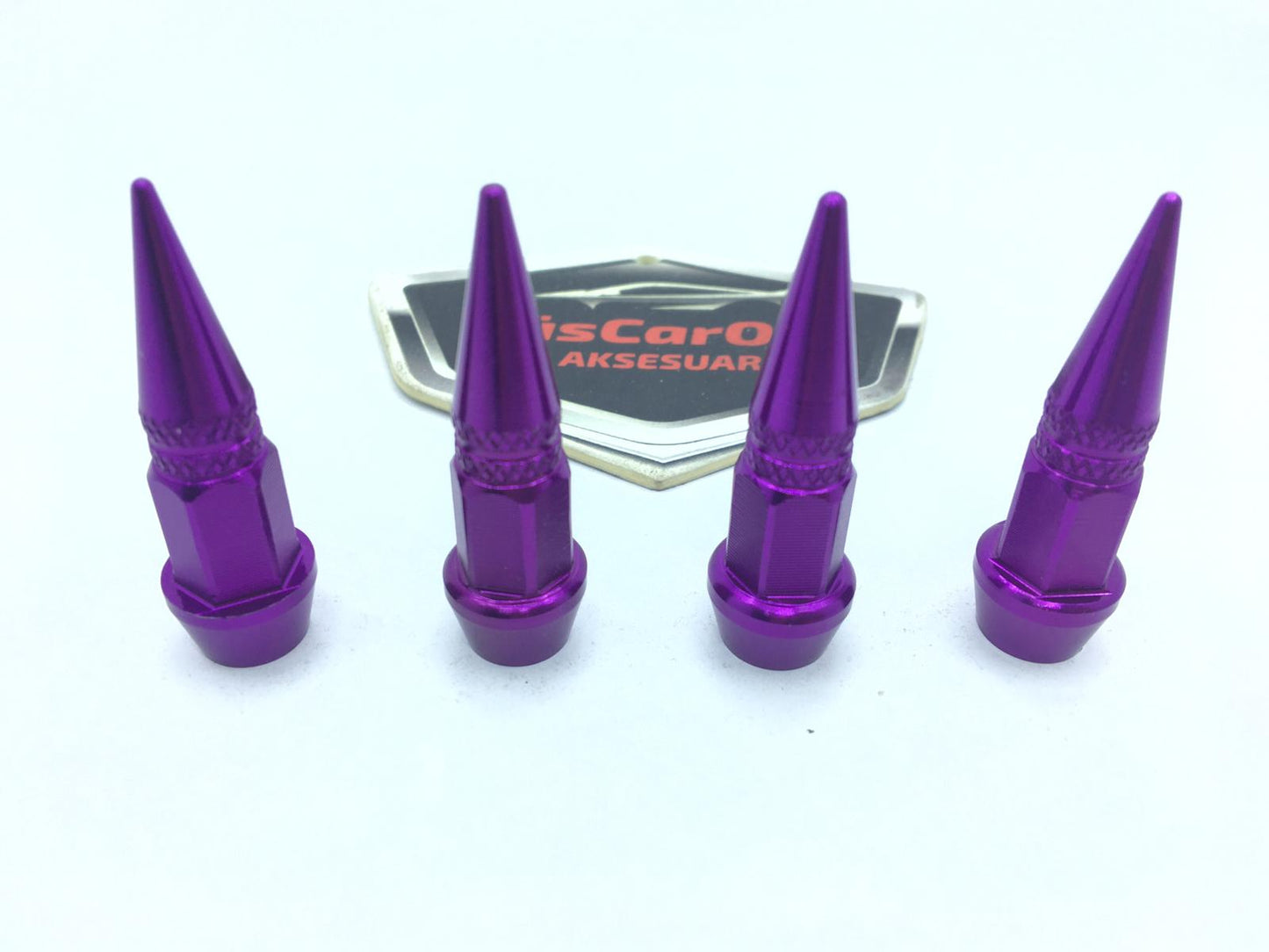 Tapa de válvula de punta Tapa de válvula de bala Juego de 4 piezas Morado