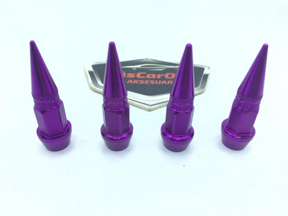 Tapa de válvula de punta Tapa de válvula de bala Juego de 4 piezas Morado