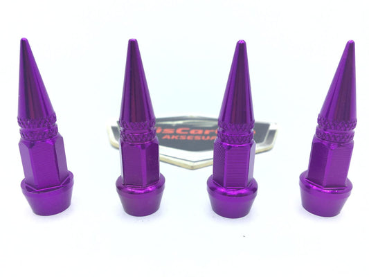 Tapa de válvula de punta Tapa de válvula de bala Juego de 4 piezas Morado