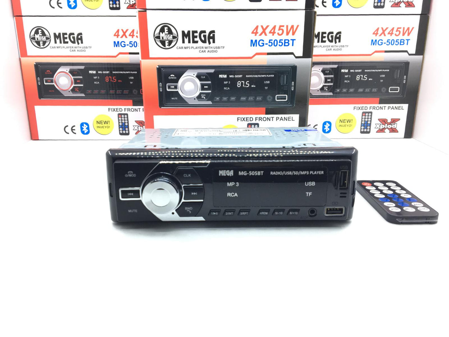 Radio para coche MEGA MG-505BT, Bluetooth, 2xUSB/SD/AUX, con mando a distancia, 45Wx4