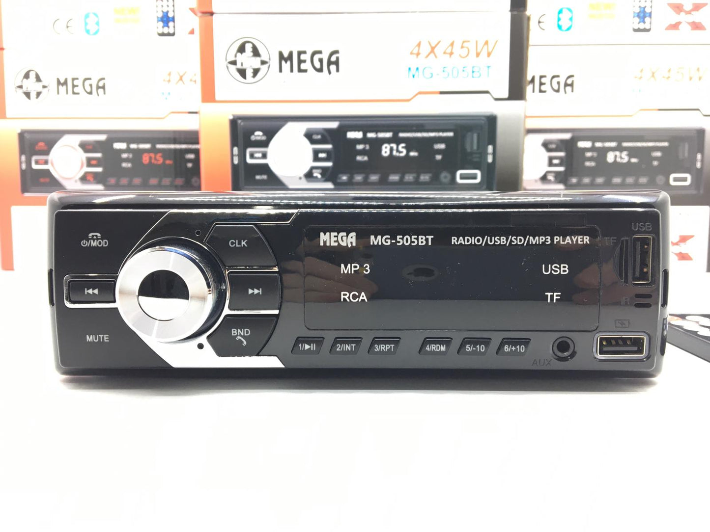 Radio para coche MEGA MG-505BT, Bluetooth, 2xUSB/SD/AUX, con mando a distancia, 45Wx4