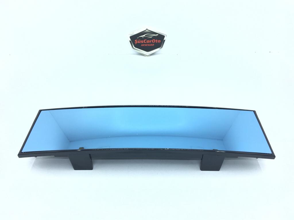 Espejo antideslumbrante interior adicional de 280 mm de color azul, convexo con tijera tipo clip