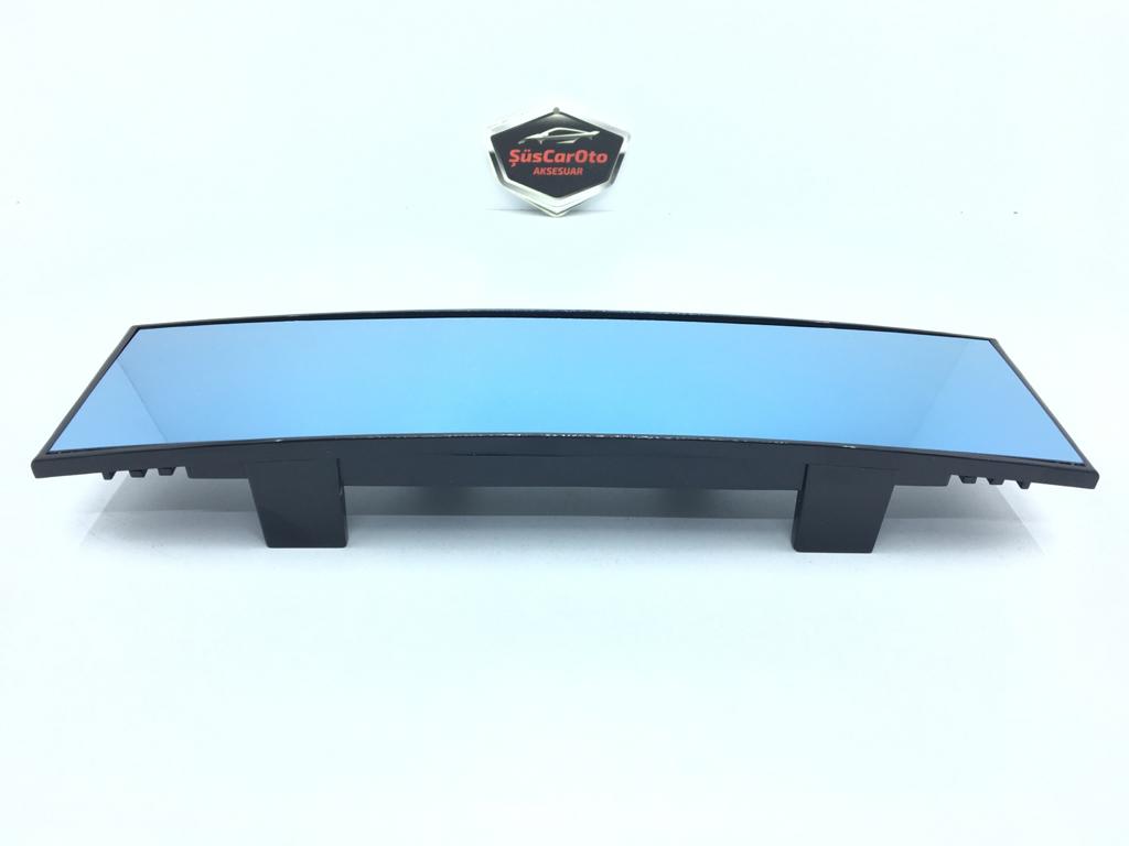 Espejo antideslumbrante interior adicional de 280 mm de color azul, convexo con tijera tipo clip