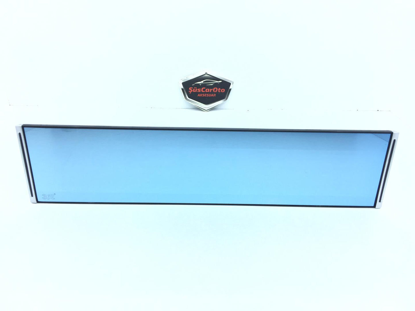 Espejo retrovisor interior antideslumbrante con clip de tijera 3R, azul, 300 mm