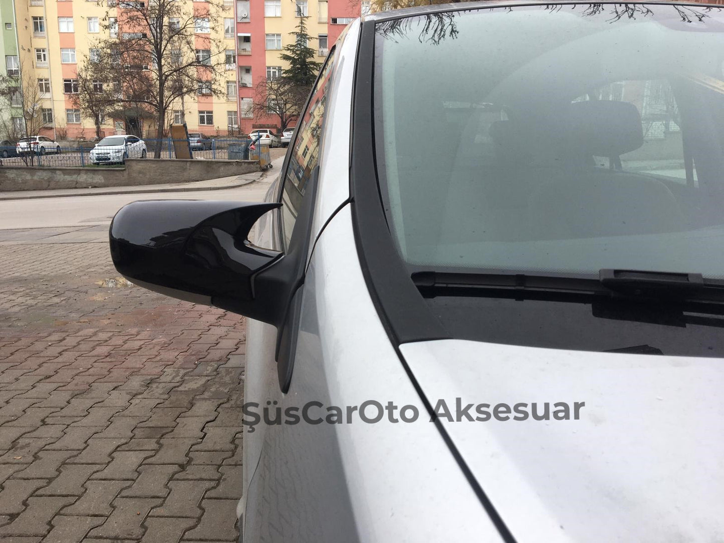 Renault Clio 3 2005-2009 Cubre Espejo Batman Murciélago Negro Piano Plástico ABS