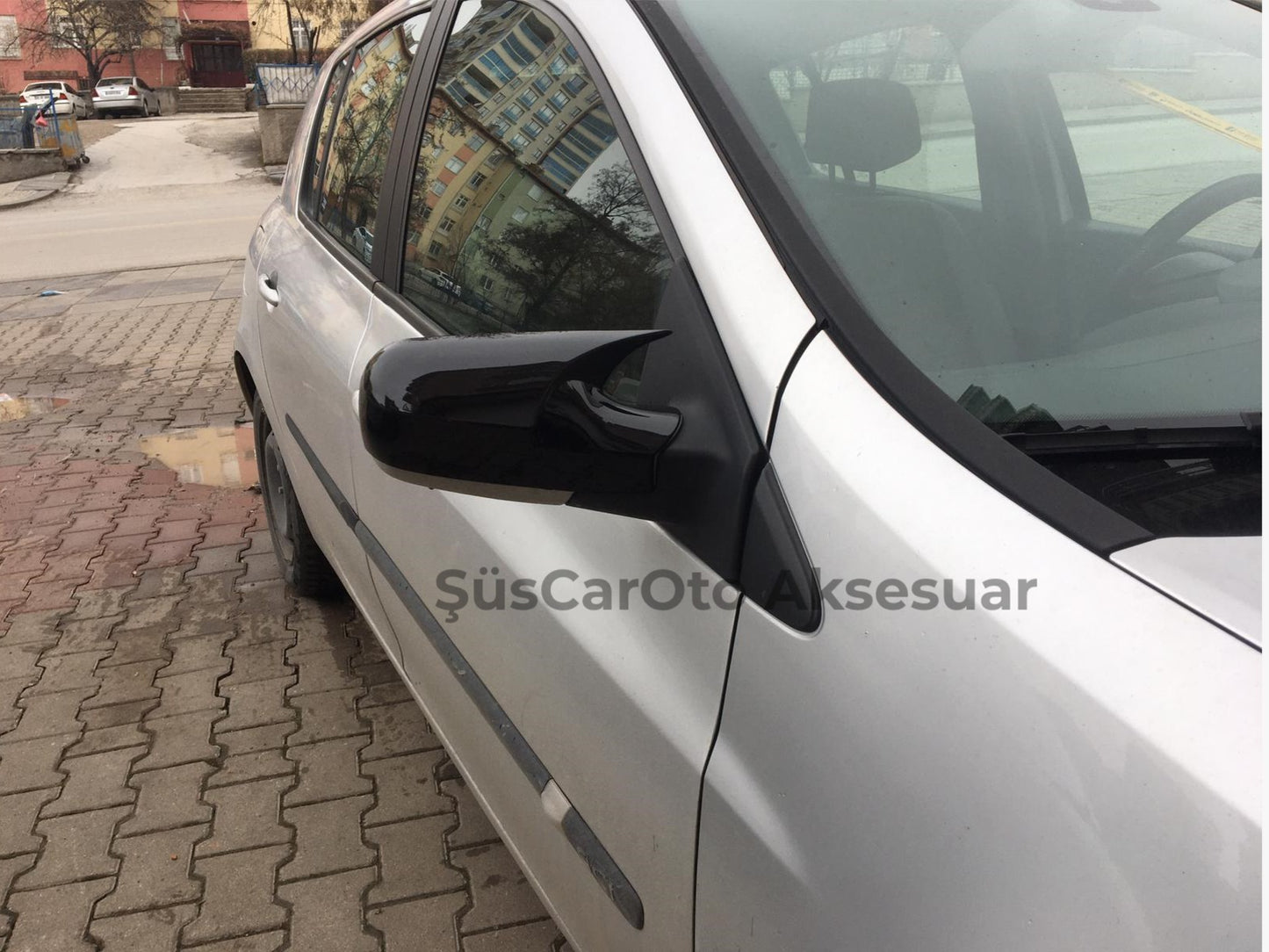 Renault Clio 3 2005-2009 Cubre Espejo Batman Murciélago Negro Piano Plástico ABS