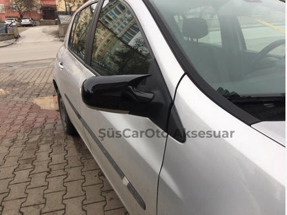 Renault Clio 3 2005-2009 Cubre Espejo Batman Murciélago Negro Piano Plástico ABS