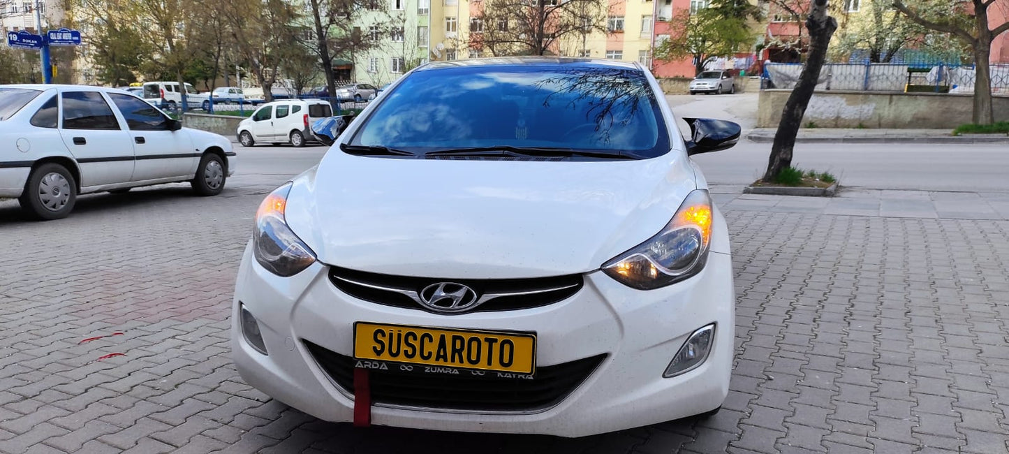 Hyundai Elantra 2011-2016 Cubierta de espejo lateral Batman tipo murciélago, negro piano, plástico ABS