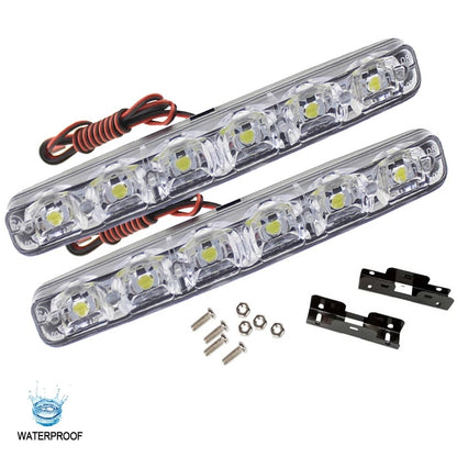 6 LED Luces de circulación diurna DRL Lámpara LED 18W Impermeable ONG16
