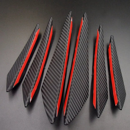Defensa Universal Deportiva Flexible, Divisor de Parachoques, Carbono Izquierda Derecha, 6 Piezas