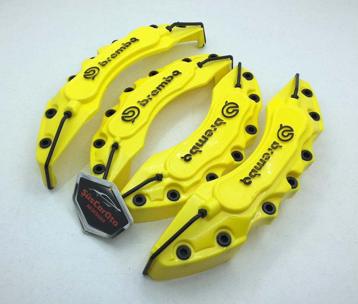 Brembo - Juego de 4 cubiertas universales para pinzas de freno, 17" y más, color amarillo