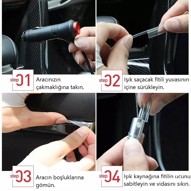 Lámpara de neón LED RGB ambiental con control por aplicación para coche, 5 piezas y 6 metros