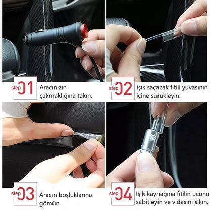 Lámpara de neón LED RGB ambiental con control por aplicación para coche, 5 piezas y 6 metros
