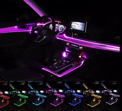 Lámpara de neón LED RGB ambiental con control por aplicación para coche, 5 piezas y 6 metros