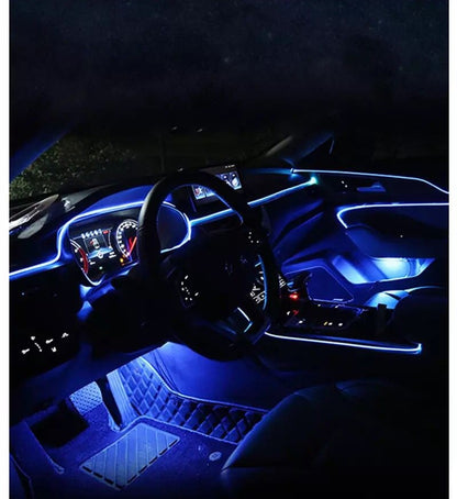 Lámpara de neón LED RGB ambiental con control por aplicación para coche, 5 piezas y 6 metros
