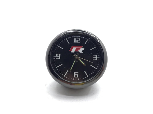 Reloj analógico retro compatible con salpicadero y ventilación interior de coche con logotipo R