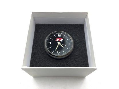 Reloj analógico retro compatible con salpicadero y ventilación interior de coche con logotipo R