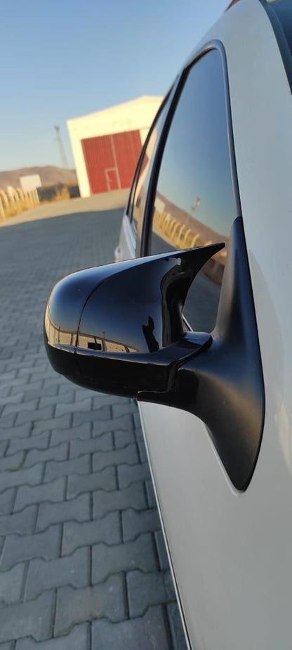 Vw Bora 1998-2006 Cubiertas de espejo de ala de murciélago de plástico ABS Piano Black