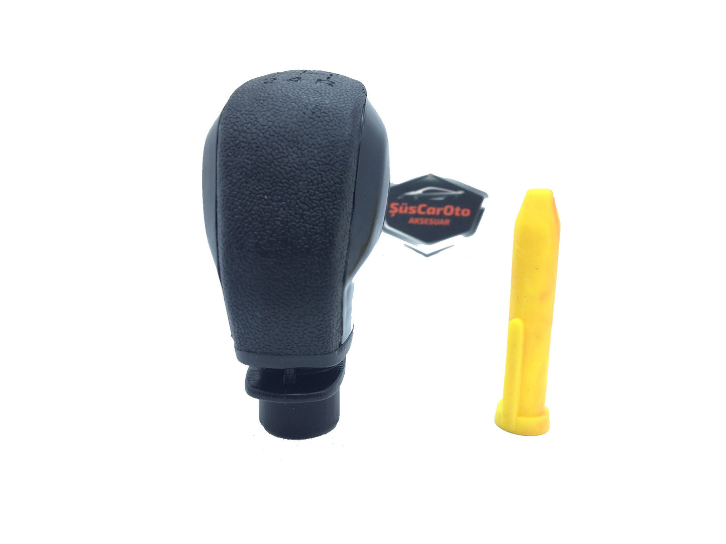 Pomo de palanca de cambios universal con apariencia deportiva, con adaptador, color negro.