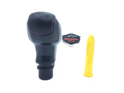 Pomo de palanca de cambios universal con apariencia deportiva, con adaptador, color negro.