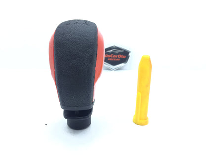 Pomo de cambio universal de aspecto deportivo compatible con todos los vehículos, con adaptador, ROJO