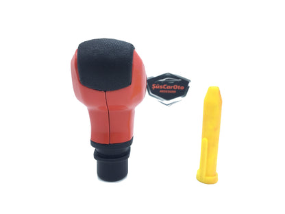 Pomo de cambio universal de aspecto deportivo compatible con todos los vehículos, con adaptador, ROJO