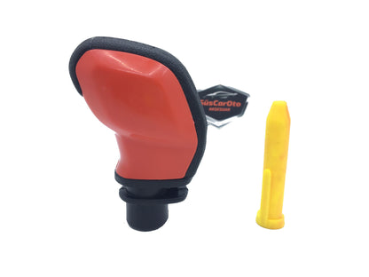 Pomo de cambio universal de aspecto deportivo compatible con todos los vehículos, con adaptador, ROJO