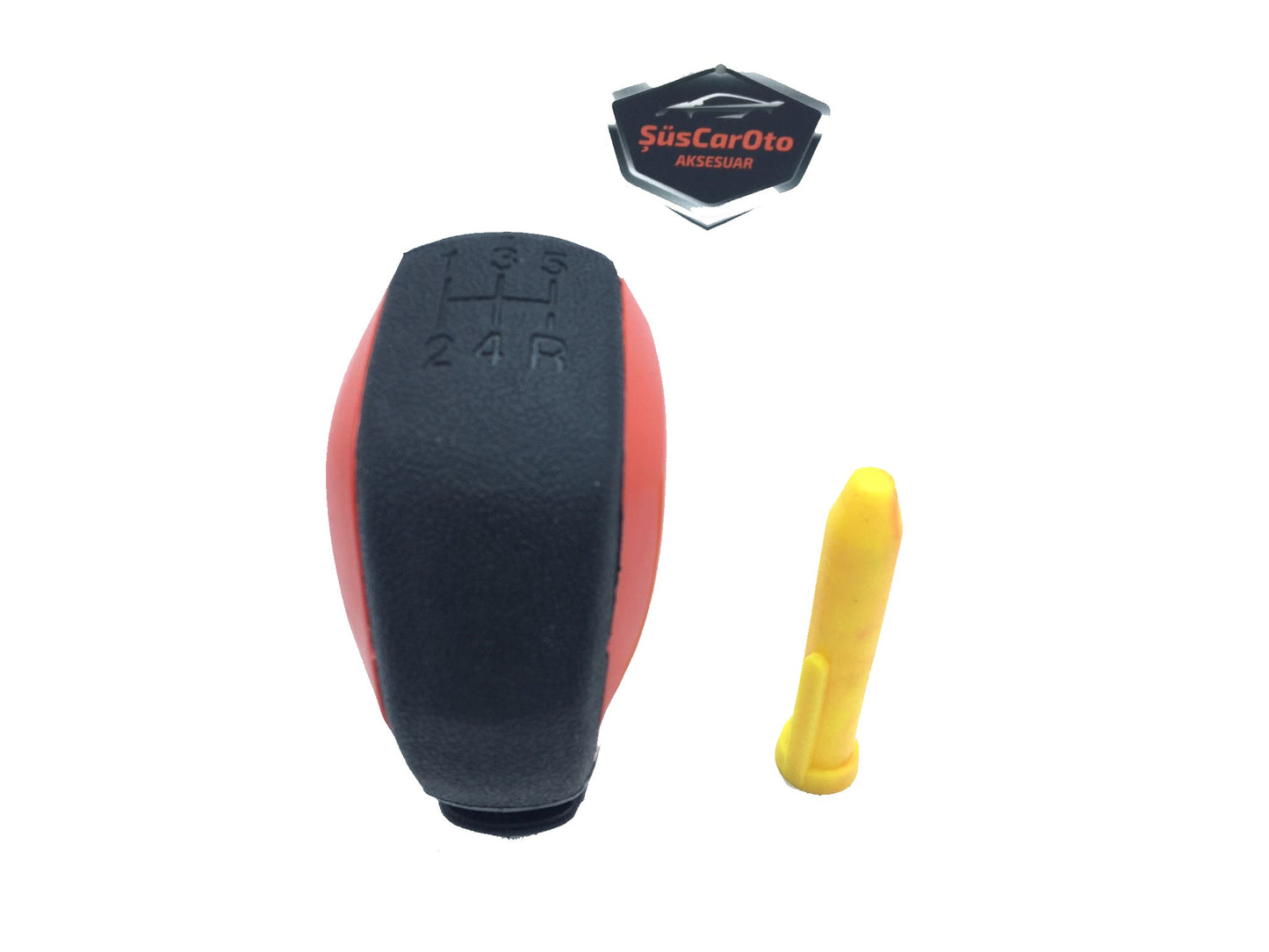 Pomo de cambio universal de aspecto deportivo compatible con todos los vehículos, con adaptador, ROJO