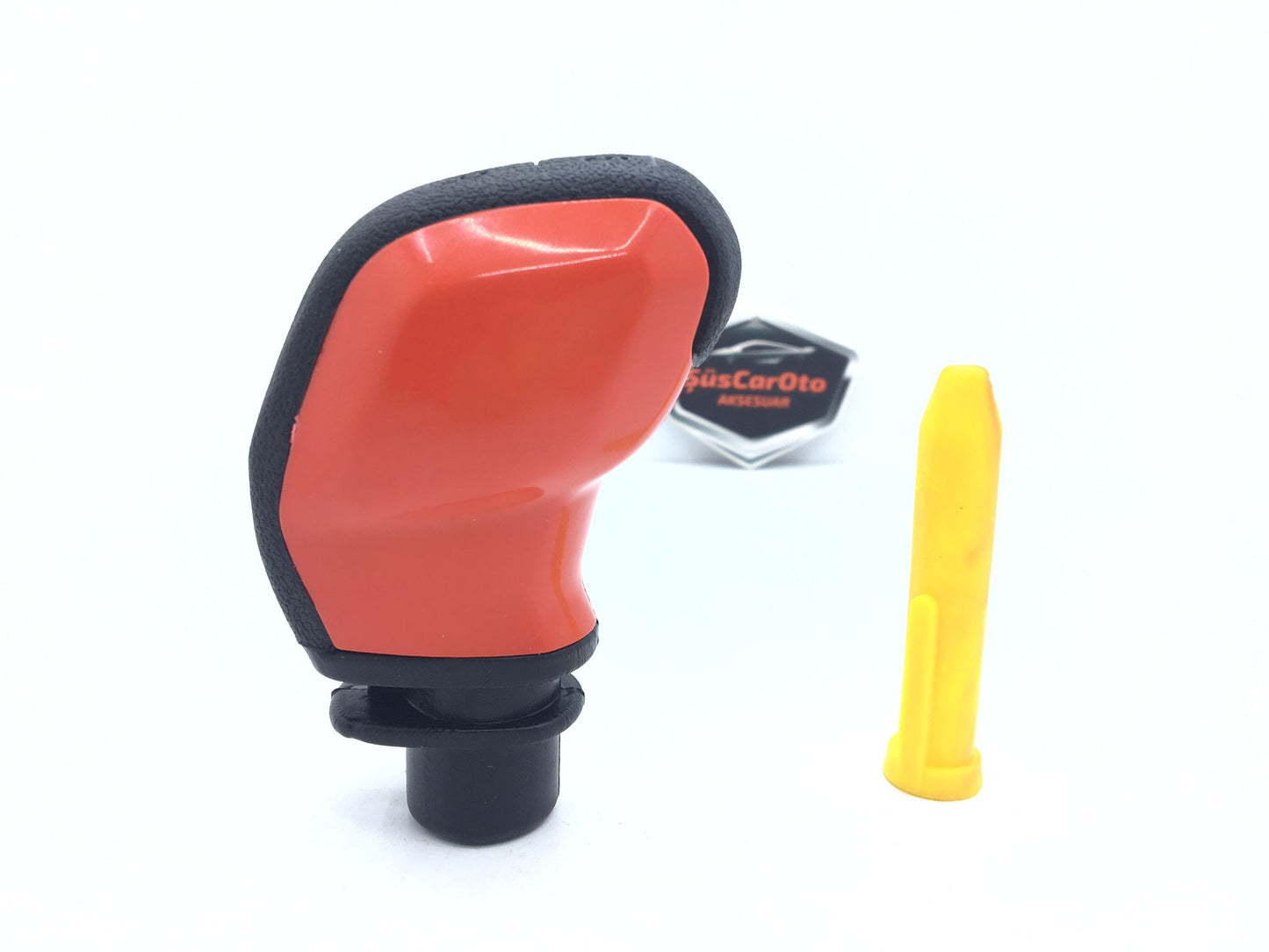 Pomo de cambio universal de aspecto deportivo compatible con todos los vehículos, con adaptador, ROJO