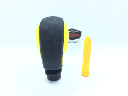 Pomo de palanca de cambios deportivo universal compatible con todos los vehículos, con adaptador, AMARILLO
