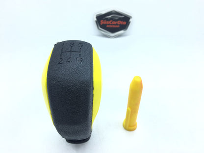 Pomo de palanca de cambios deportivo universal compatible con todos los vehículos, con adaptador, AMARILLO