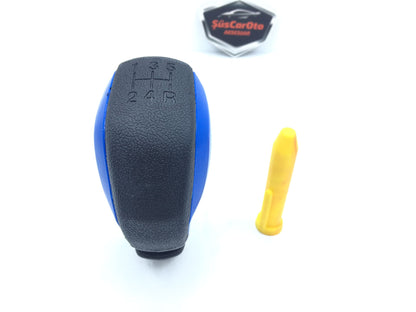 Pomo de palanca de cambios universal con apariencia deportiva, compatible con todos los vehículos, con adaptador, AZUL