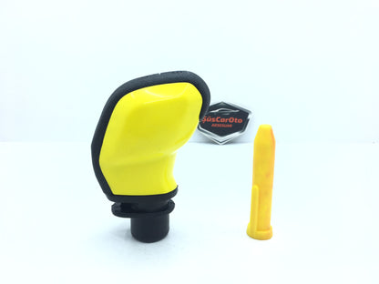 Pomo de palanca de cambios deportivo universal compatible con todos los vehículos, con adaptador, AMARILLO
